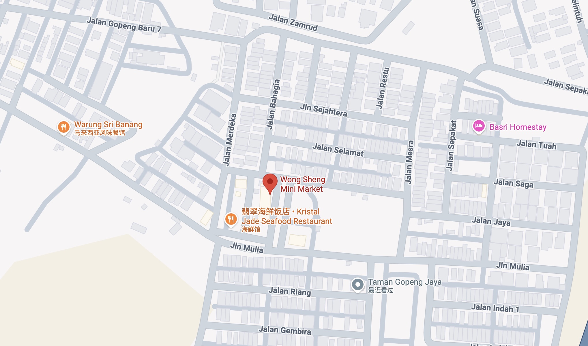 Wong Sheng mini Market map