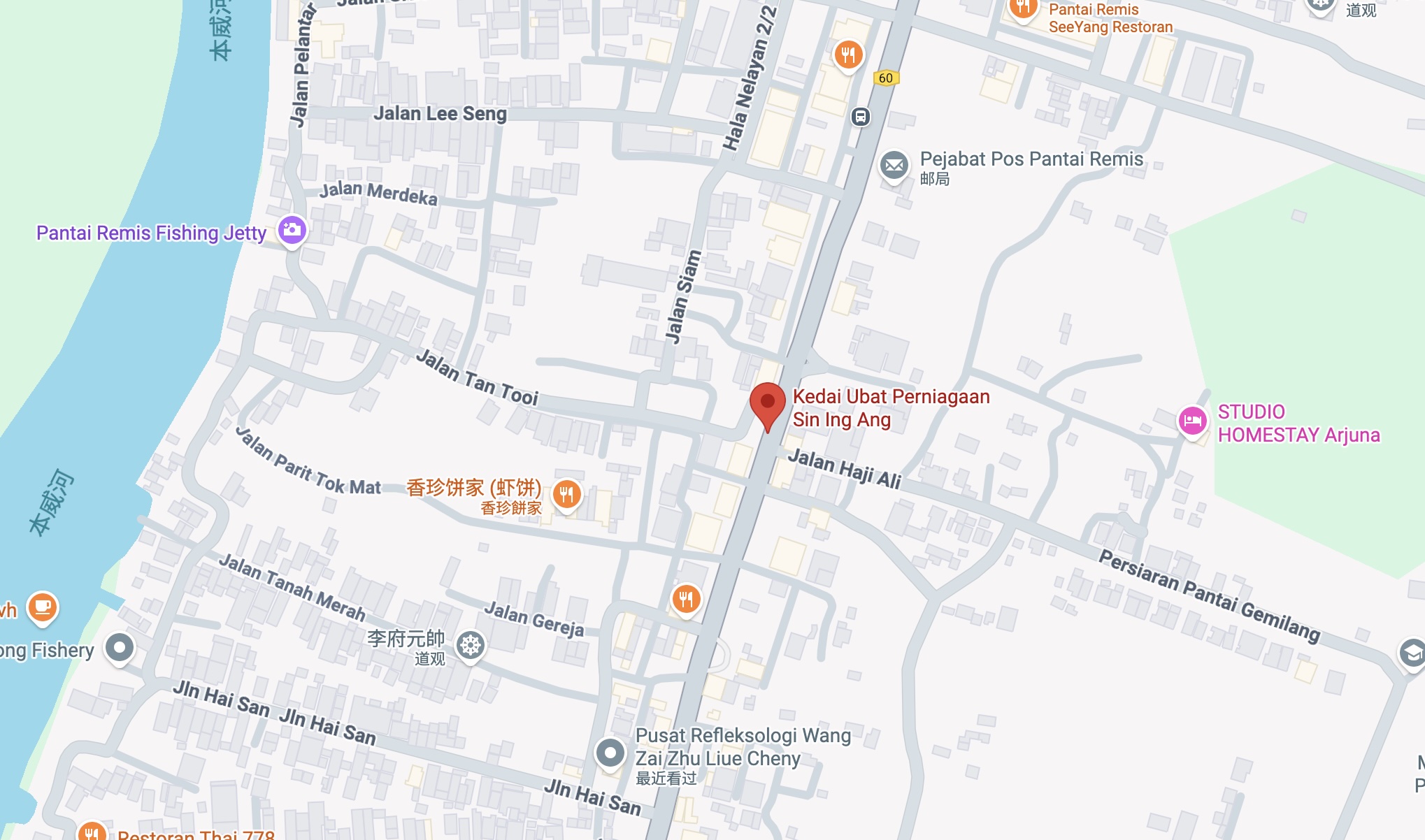 Kedai Ubat Perniagaan Sin Ing Ang map