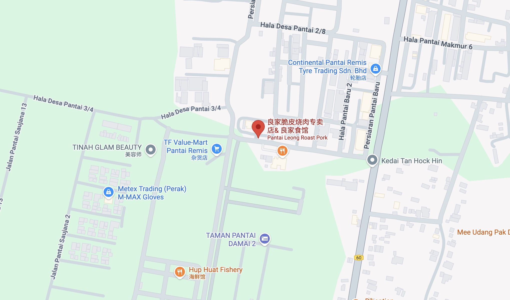 Pantai Leong Roast Pork map