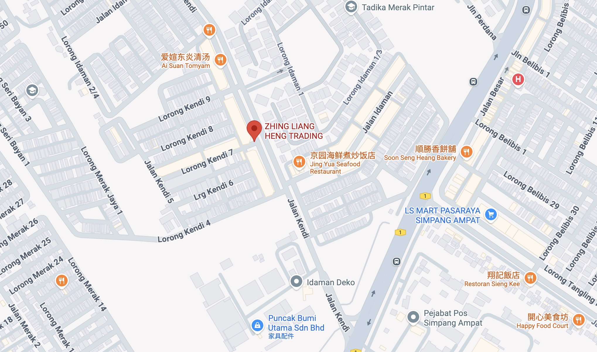 ZHING LIANG HENG TRADING map