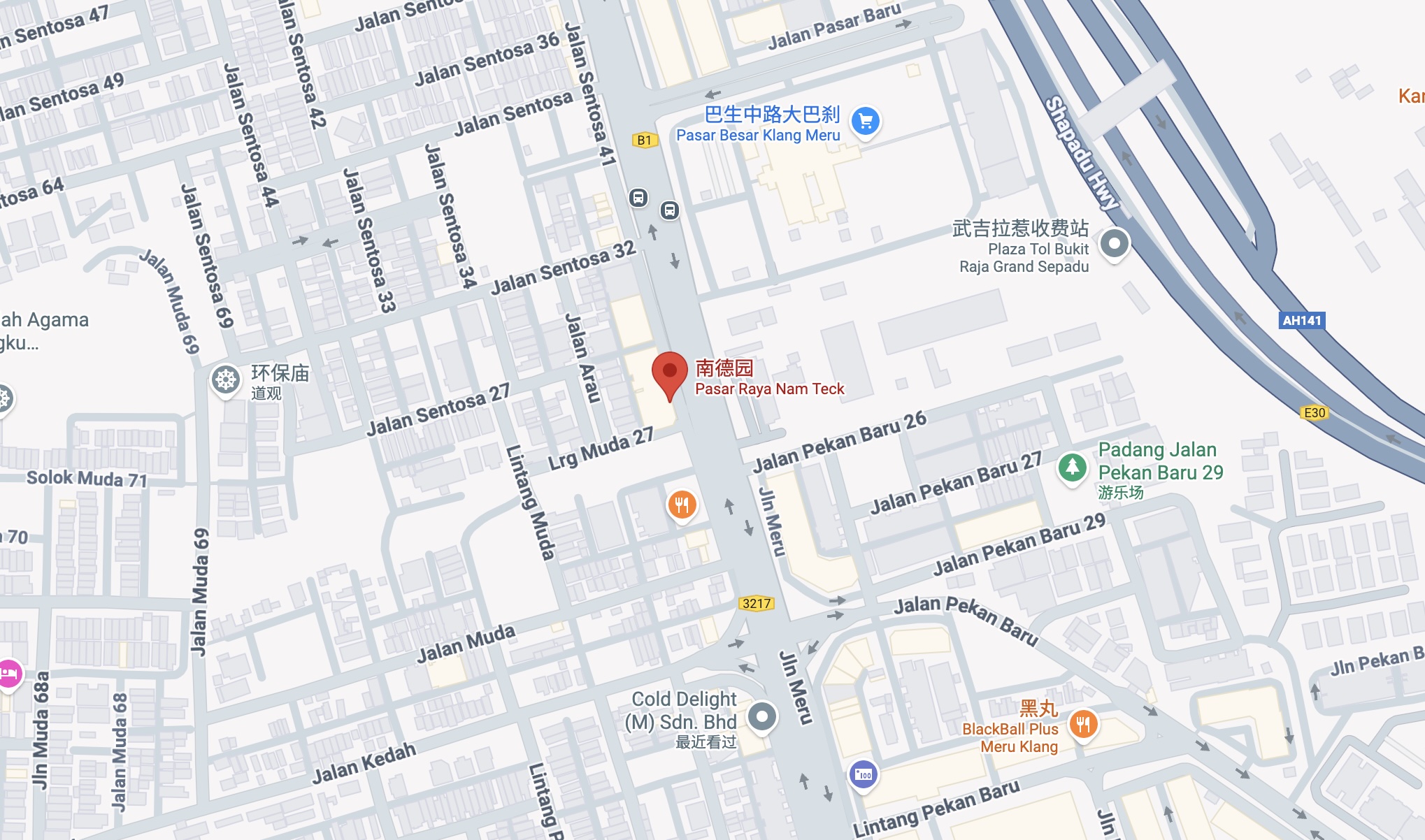 Pasar Raya Nam Teck map